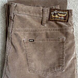 VTG Gap Pioneer Corduroy Pants 35X31 Straight Leg Brown Tan 70s Western Grunge